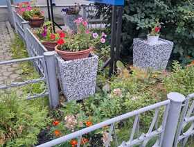 Вазон трапеция большая бело-черный