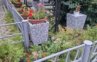 Вазон трапеция большая бело-черный