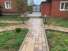 Брусчатка "Европейская" бежевая и коричневая