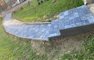 Брусчатка Европейская графитовый и серый мрамор