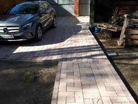 Брусчатка европейская фиолетовая и песочная